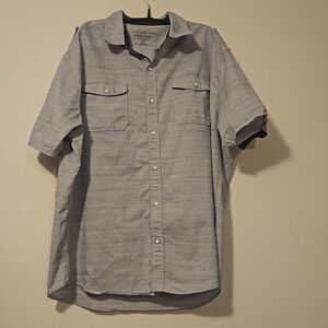 PD&C blue button front cotton shirt 2X